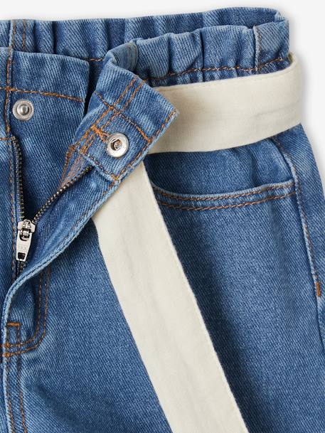 Short en jean style paperbag fille stone - vertbaudet enfant 