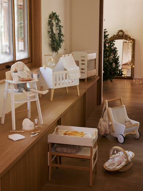 Lit poupon sur pieds en bois FSC® blanc - vertbaudet enfant 