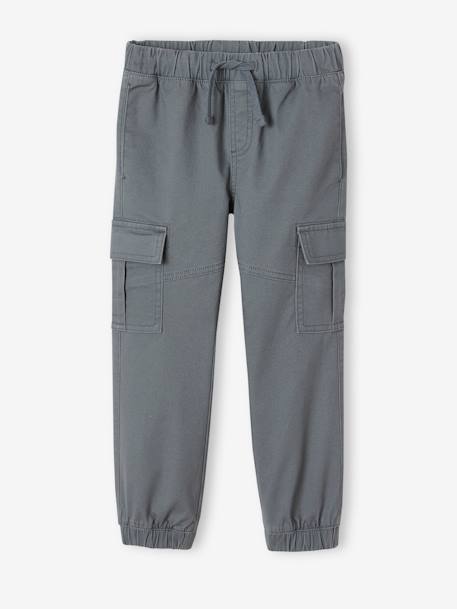 Pantalon garçon battle facile à enfiler anthracite+bleu glacier+kaki foncé+taupe - vertbaudet enfant 