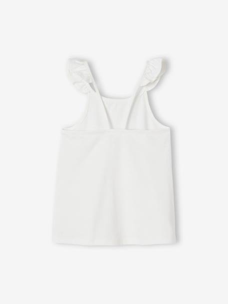 Meisjeshemd met bretels en ruches Basics ecru - vertbaudet enfant 