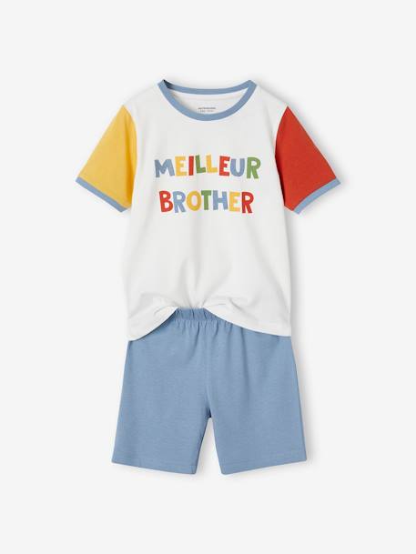Pyjashort garçon 'Meilleur Brother' bleu ciel - vertbaudet enfant 