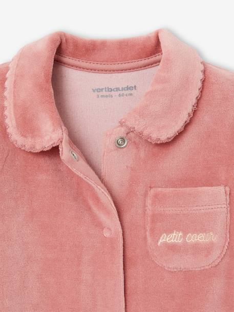 Lot de 2 pyjamas bébé fille en velours vieux rose - vertbaudet enfant 