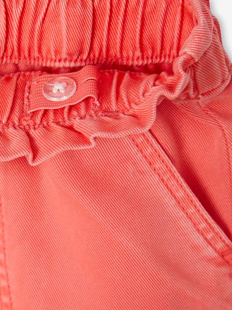 Pantalon fille style paperbag Lyocell fluide corail+kaki+rose - vertbaudet enfant 