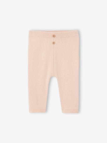 Ensemble bébé pull à collerette pantalon en tricot rose nude - vertbaudet enfant 