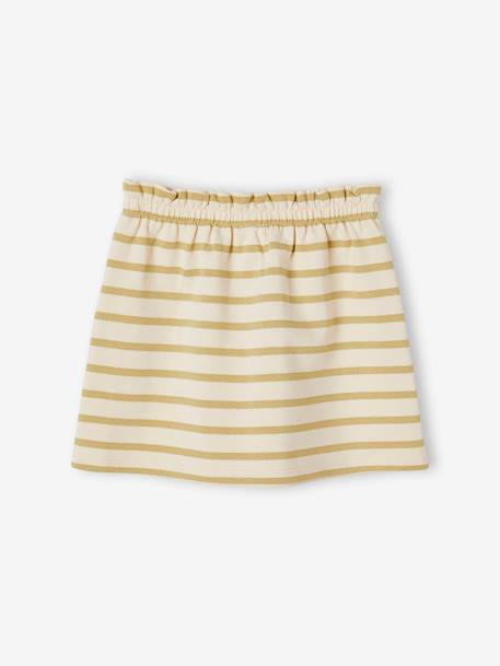 Jupe en molleton fille rayé vert+rouge - vertbaudet enfant 