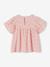 Blouse en gaze de coton bio fille manches papillon écru+rose - vertbaudet enfant 