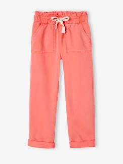 -Pantalon fille style paperbag Lyocell fluide 