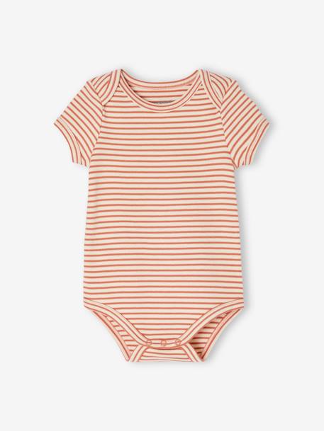 Lot de 5 bodies emmanchure US bébé en coton biologique vieux rose - vertbaudet enfant 
