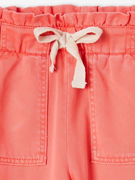 Pantalon fille style paperbag Lyocell fluide corail+kaki+rose - vertbaudet enfant 