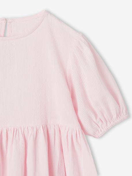 Robe en seersucker fille lilas+rose pâle - vertbaudet enfant 