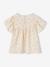 Blouse en gaze de coton bio fille manches papillon écru+rose - vertbaudet enfant 