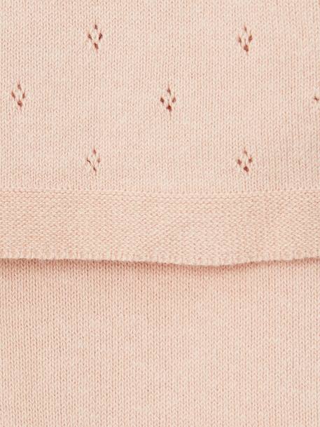 Ensemble bébé pull à collerette pantalon en tricot rose nude - vertbaudet enfant 
