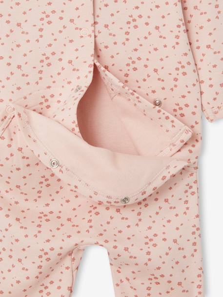 Lot de 3 pyjamas bébé mixtes en interlock BASICS bleu grisé+rose - vertbaudet enfant 