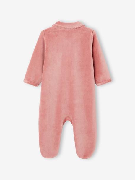 Lot de 2 pyjamas bébé fille en velours vieux rose - vertbaudet enfant 