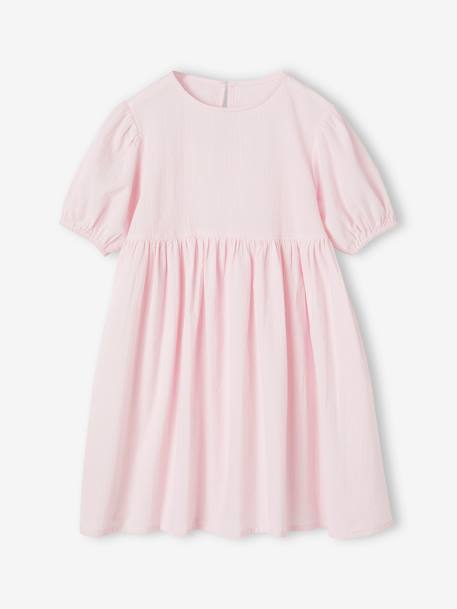 Robe en seersucker fille lilas+rose pâle - vertbaudet enfant 