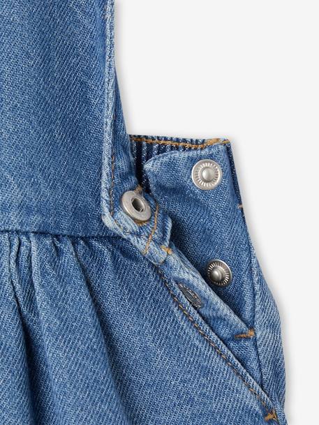 Robe salopette bébé en denim bretelles volantées stone - vertbaudet enfant 
