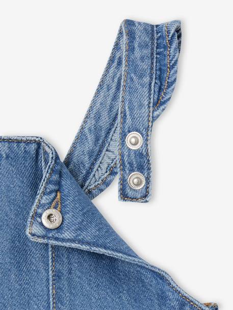Robe salopette bébé en denim bretelles volantées stone - vertbaudet enfant 