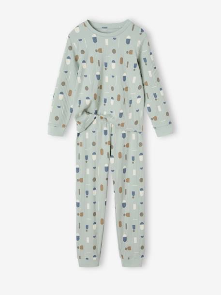 Garçon-Pyjama garçon en maille côtelée imprimé graphique