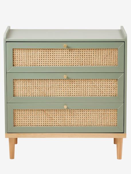 Commode en cannage POÉSIE rose+vert - vertbaudet enfant 