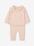 Ensemble bébé pull à collerette pantalon en tricot rose nude - vertbaudet enfant 