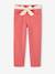 Pantalon Mom et sa ceinture en gaze de coton fille moutarde+pêche+rose+rouge - vertbaudet enfant 