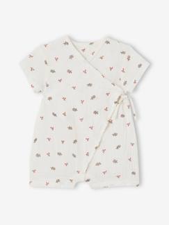 Pyjashort voor baby's personaliseerbaar van katoengaas  - vertbaudet enfant