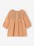 Robe brodée bébé en gaze de coton caramel - vertbaudet enfant 