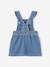 Robe salopette bébé en denim bretelles volantées stone - vertbaudet enfant 