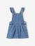 Robe salopette bébé en denim bretelles volantées stone - vertbaudet enfant 