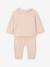 Ensemble bébé pull à collerette pantalon en tricot rose nude - vertbaudet enfant 