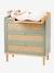 Commode en cannage POÉSIE rose+vert - vertbaudet enfant 
