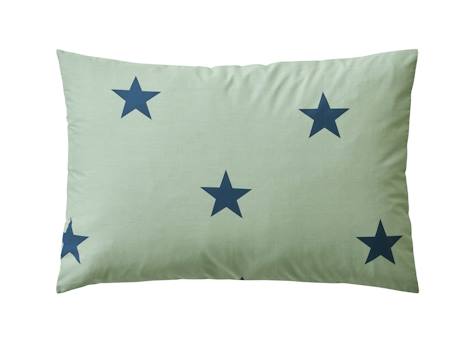 Parure housse de couette enfant et taie d'oreiller DREAM BIG kaki / étoiles marine - vertbaudet enfant 