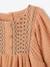 Robe brodée bébé en gaze de coton caramel - vertbaudet enfant 