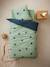 Parure housse de couette enfant et taie d'oreiller DREAM BIG kaki / étoiles marine - vertbaudet enfant 