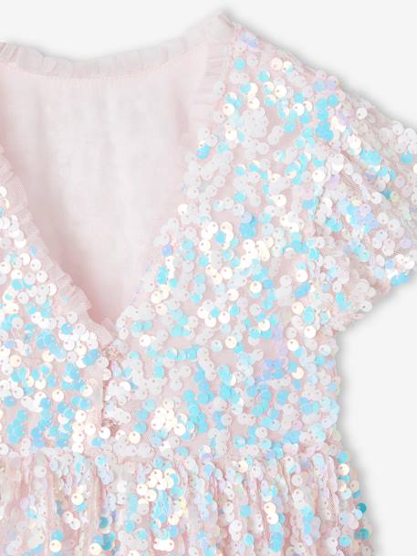 Robe cérémonie à sequins fille écru - vertbaudet enfant 
