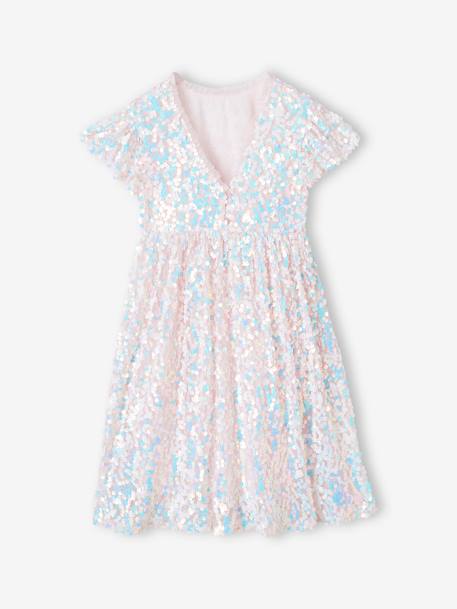 Robe cérémonie à sequins fille écru - vertbaudet enfant 