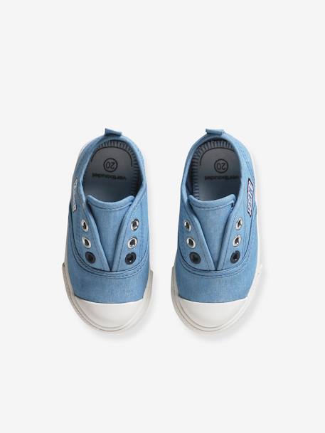 Elastische stoffen babysneakers jeansblauw - vertbaudet enfant 