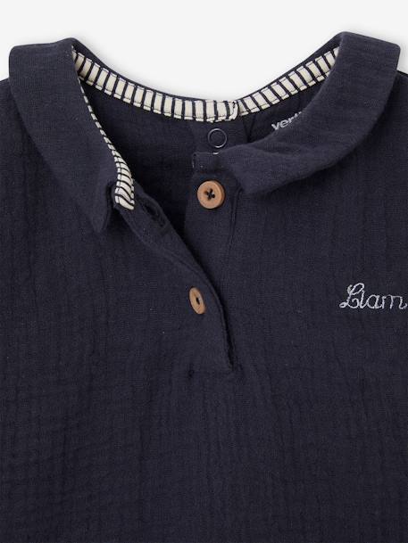Blouse en gaze de coton bébé personnalisable bleu nuit - vertbaudet enfant 