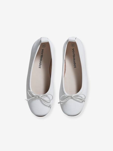 Ballerines en cuir fille blanc - vertbaudet enfant 
