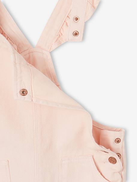 Salopette avec bretelles à volants fille rose - vertbaudet enfant 