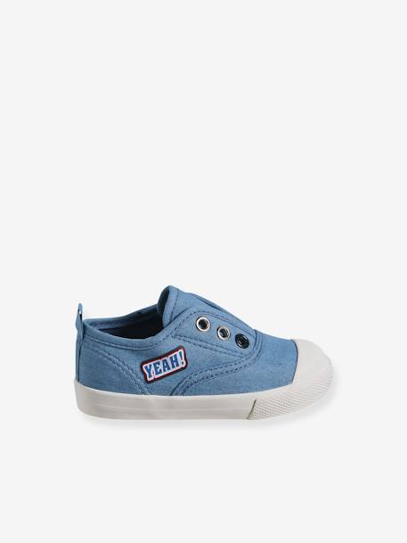 Elastische stoffen babysneakers jeansblauw - vertbaudet enfant 