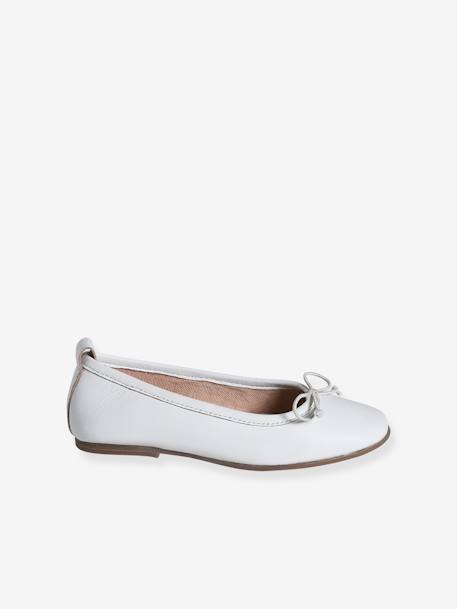Ballerines en cuir fille blanc - vertbaudet enfant 