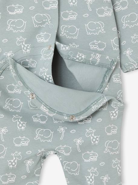 Lot de 3 pyjamas bébé mixtes en interlock BASICS bleu grisé+rose - vertbaudet enfant 