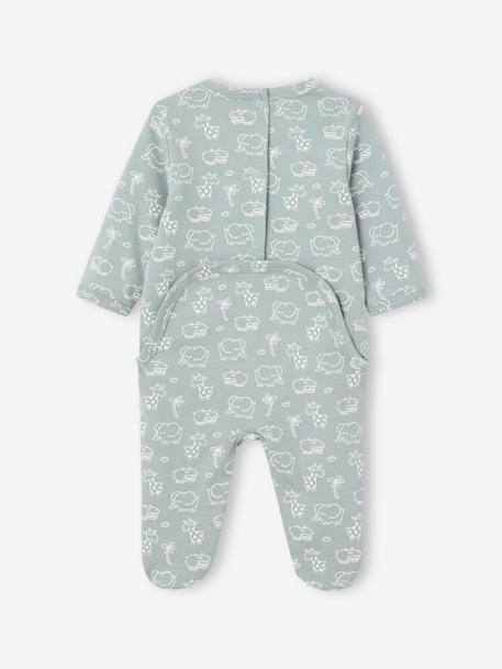 Lot de 3 pyjamas bébé mixtes en interlock BASICS bleu grisé+rose - vertbaudet enfant 