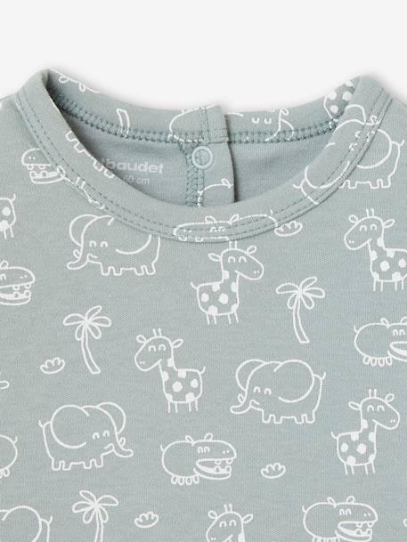 Lot de 3 pyjamas bébé mixtes en interlock BASICS bleu grisé+rose - vertbaudet enfant 