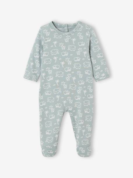Lot de 3 pyjamas bébé mixtes en interlock BASICS bleu grisé+rose - vertbaudet enfant 