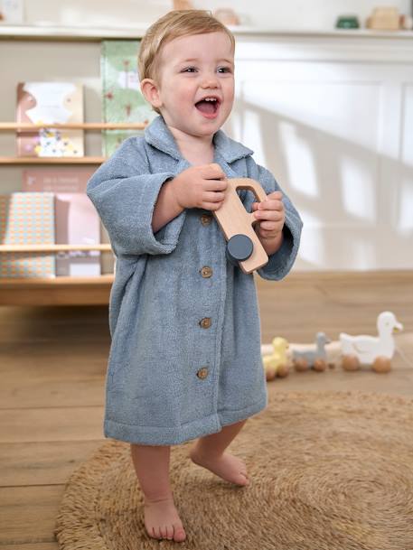 Bébé-Peignoir Oversize bébé uni avec coton recyclé, personnalisable
