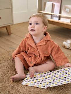Linnengoed en decoratie-Gepersonaliseerde badjas voor baby's met gerecycled katoenen blouse