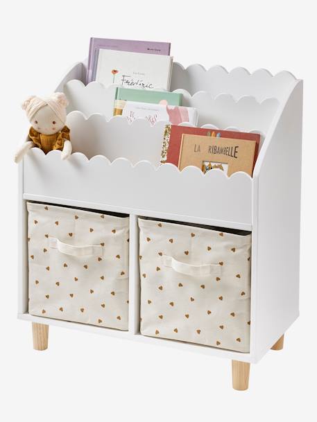 Lot de 2 bacs de rangement blanc imprimé - vertbaudet enfant 