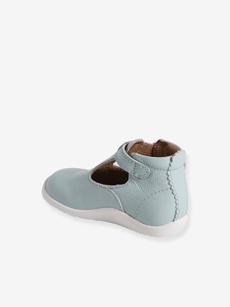 Bottillons salomés cuir souple bébé premiers pas bleu ciel - vertbaudet enfant 